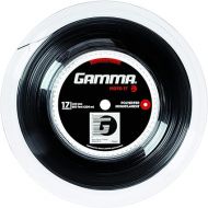 Gamma Sports AMP MOTO Tennis Racket String Polyester Series- Heptagonal Shape Delivers Maximum Ball Bite, Spin, Power, and Control - 16 or 17 Gauge (Black, Lime)