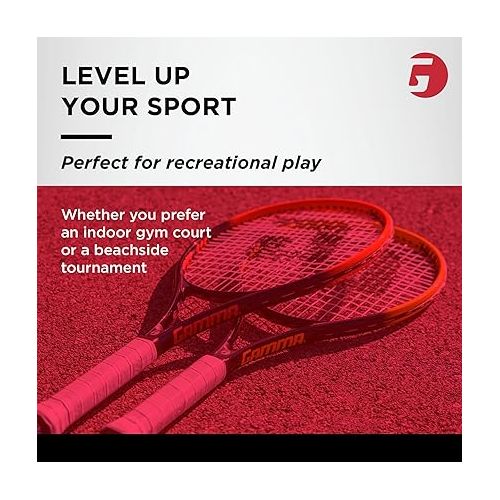  Gamma Tour Ace Tennis Racket, 27 Inch - Premium Pre-Strung Adult Racket for Men & Women - Large Sweet Spot, Perfect Balance Between Power and Control