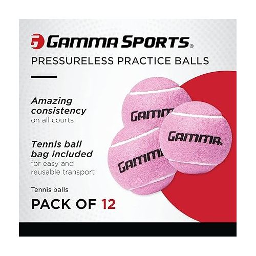  GAMMA Bag of Pressureless Tennis Balls - Sturdy & Reuseable Mesh Bag with Drawstring for Easy Transport - Bag-O-Balls