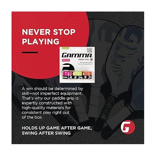  GAMMA Sports Neon Tac/Neon Dri Tennis Over Grip, High Performance, Badminton, Pickleball, Racquet Sports OG