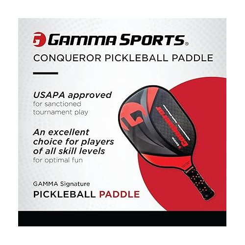  GAMMA Pickleball Paddles, Venture Series, USAPA Approved, Graphite Composite Surface, Honeycomb Grip, Conqueror, Discovery, Odyssey, Unbeatable Control, High Performance