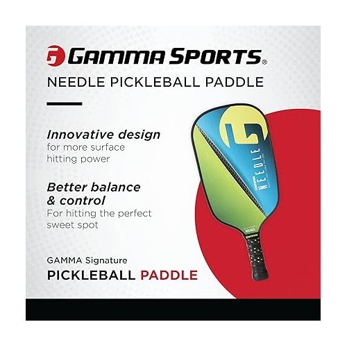  GAMMA Pickleball Paddles, PolyCore Series, Enhanced Pickleball Paddles, Graphite, Composite Power, Honeycomb Grip, Made in The USA, Elogated Paddle- Needle, RZR Pink, 405, 412 Paddles