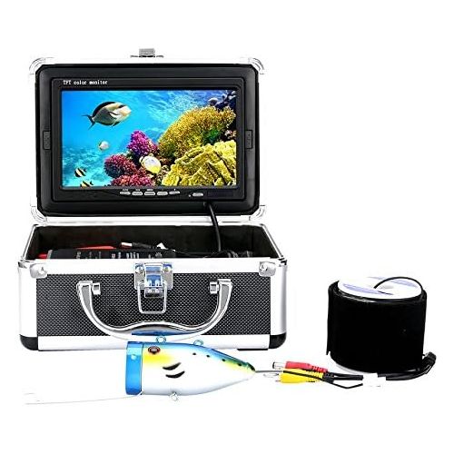  GAMWATER 7 Inch 1000tvl Underwater Fishing Video Camera Kit 12 PCS LED Infrared Lamp Lights Video Fish Finder Lake Under Water Fish cam