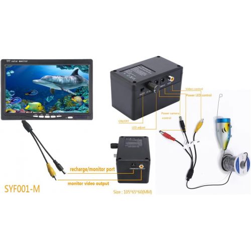  GAMWATER 7 Inch 1000tvl Underwater Fishing Video Camera Kit 12 PCS LED Infrared Lamp Lights Video Fish Finder Lake Under Water Fish cam