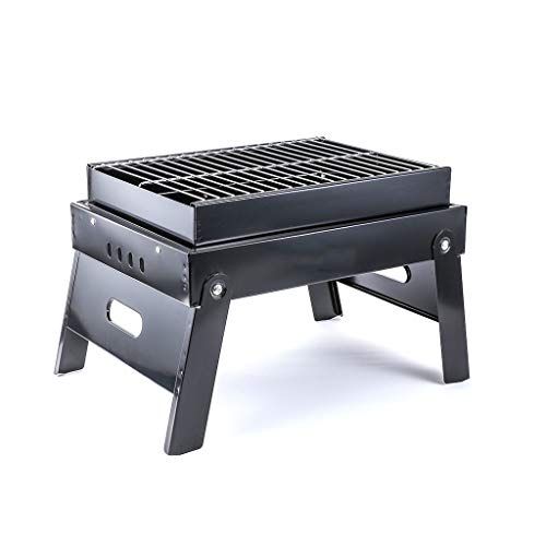  GANFANREN Barbecue Grill, Wood Burning Campfire Stove Folding Metal Material Mini Barbecue Grill