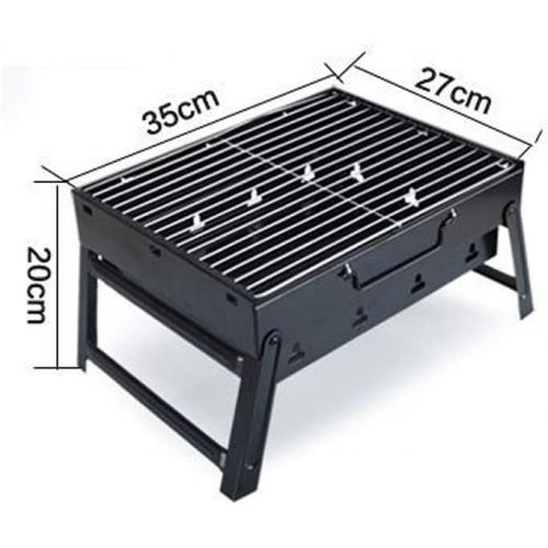  GANFANREN Black Camping Stove, Wood Burning Grill, Portable Folding Stainless Steel Modern Travel Grill