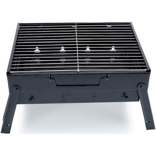  GANFANREN Black Camping Stove, Wood Burning Grill, Portable Folding Stainless Steel Modern Travel Grill