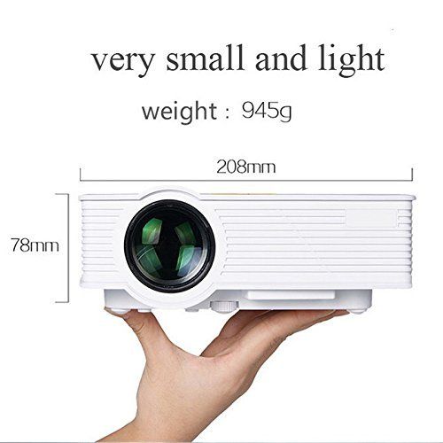  GAO Projector, Damark GP-9 800 Lumens Mini Home Theater HD LCD Projector 1920 x 1080 Pixels LED Video Micro Pico Projector Support HDMI USB SD AV VGA TV Interface