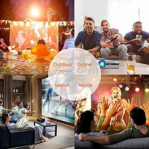  GAOAG Upgraded Mini Projector WiFi LED Full HD Video Projector HDMI, USB, SD, VGAAVTV +20% Brighter Home Theater TV, Laptops, Games Android Smartphones