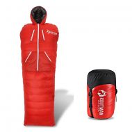 GAOHAILONG Duck down Sleeping bag Reach out Outdoor Adult Thicker Camping Equipment 1.1-1.7kg , red , 1.4kg