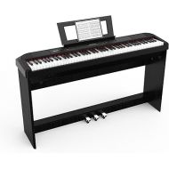 Digital Piano, Full Size 88 Key Weighted Hammer Keyborad Piano, Portable Electric Keyboard Piano for Beginner/Adults with Sustain Pedal, Power Supply, And Built in Speakers (With Wood Stand)