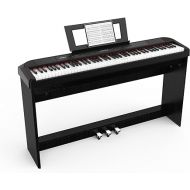 Digital Piano, Full Size 88 Key Weighted Hammer Keyborad Piano, Portable Electric Keyboard Piano for Beginner/Adults with Sustain Pedal, Power Supply, And Built in Speakers (With Wood Stand)