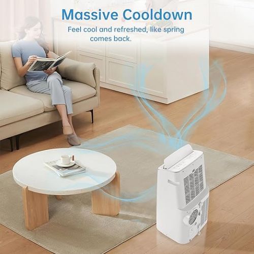  Portable Air Conditioners 14000BTU with Remote Control, Cools up to 700 Sq.ft, 3-in-1 Mini Standing AC Unit Cooling, Dehumidification, Fan, with Digital Display, Fast Cooling, Indoor Use, White