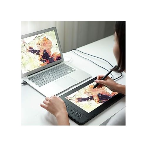  GAOMON PD1161 Drawing Tablet with Screen, Digital Art Tablet with Battery-Free Stylus, Tilt, 8 Shortcut Keys for Paint, Design, Illustration, Editing, 11.6-inch Graphics Tablet for Mac, Windows PC