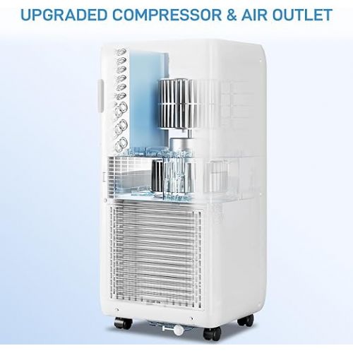  Portable Air Conditioners 10000BTU with Remote Control, Cools up to 400 Sq.ft, 3-in-1 Mini Standing AC Unit Cooling, Dehumidification, Fan, with Digital Display, Fast Cooling, Indoor Use, White