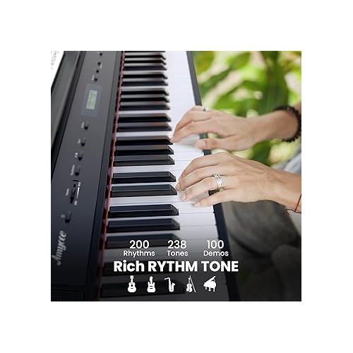  Portable 88 Keys Weighted Digital Piano for Beginner, Electric Piano with Furniture Stand