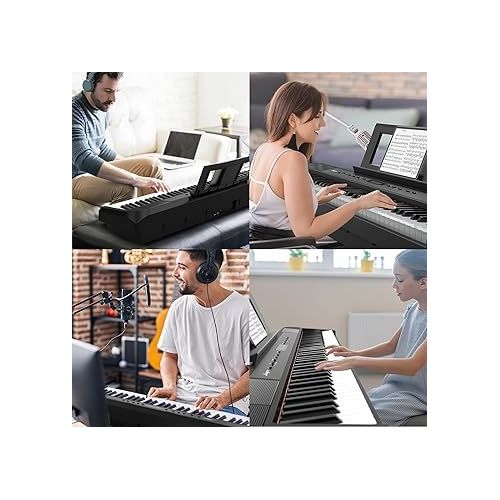  Portable 88 Keys Weighted Digital Piano for Beginner, Electric Piano with Furniture Stand