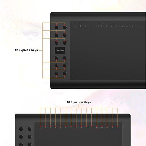  [아마존베스트]GAOMON 10 x 6 Inch Professional Graphic Tablet with 12+16 Programming Buttons - Compatible with Windows / Mac - M106K