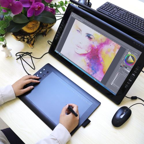  [아마존베스트]GAOMON 10 x 6 Inch Professional Graphic Tablet with 12+16 Programming Buttons - Compatible with Windows / Mac - M106K