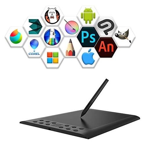  [아마존베스트]GAOMON 10 x 6 Inch Professional Graphic Tablet with 12+16 Programming Buttons - Compatible with Windows / Mac - M106K