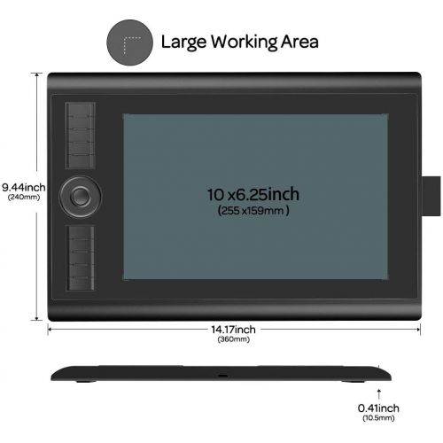  [아마존베스트]GAOMON M10K Version Pen Tablet -10 x 6.25 Inch Graphic Tablet with 8192 Pressure Sensitivity Level Battery-Free Pen