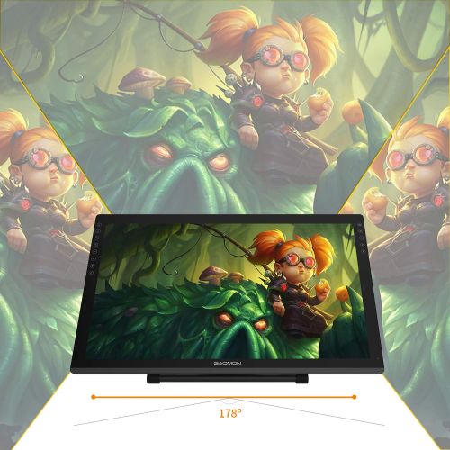  [아마존베스트]GAOMON PD2200-22 Full HD Graphic Display with Integrated Stand and Battery-free AP32 Pen with Tilt Detection, Compatible with Windows & Mac