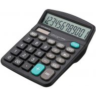 GAOYAING Black Standard Function Desktop Calculator 12 Digit Large LCD Display Calculators Dual Power Handheld for Daily and Basic Office
