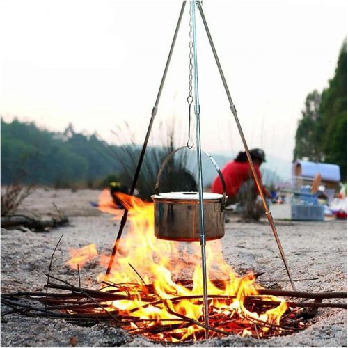  GAOZ Outdoor Wood Stove Outdoor Camping Barbecue Tripod Hanging Pot Hiking Survival Home Picnic Fire Stand Cooking Telescopic Tripod