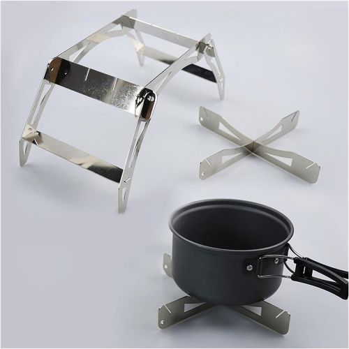  GAOZ Outdoor Wood Stove Folding Barbecue Rack Stainless Steel Pot Rack Camping Firewood Stove Self Driving Travel Cookware Outdoor Barbecue Stand