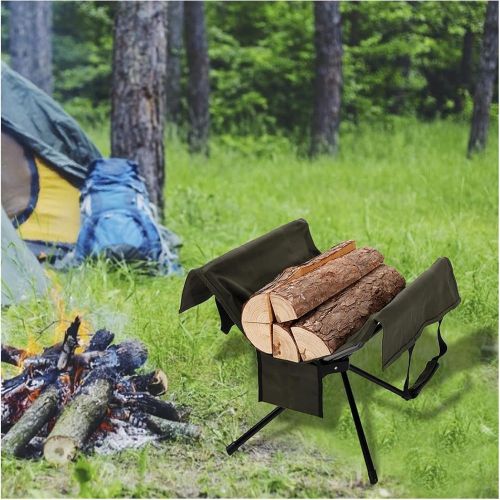  GAOZ Outdoor Wood Stove Outdoor Camping Folding Table Frame Portable Folding Bag Storage Aluminum Alloy Firewood Stand 35.812 12cm Campfire