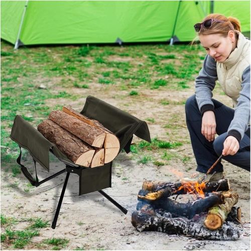  GAOZ Outdoor Wood Stove Outdoor Camping Folding Table Frame Portable Folding Bag Storage Aluminum Alloy Firewood Stand 35.812 12cm Campfire