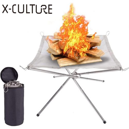  GAOZ Outdoor Wood Stove Fire Pit Stand Camping Firewood Bonfire Stove Stainless Steel Wood Buring Stove Rack for Barbecues Camping Equipment