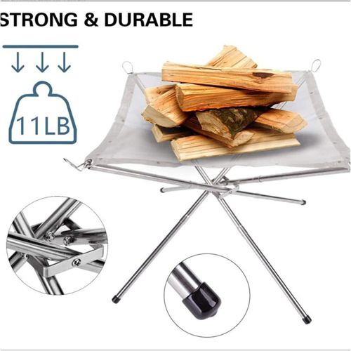  GAOZ Outdoor Wood Stove Fire Pit Stand Camping Firewood Bonfire Stove Stainless Steel Wood Buring Stove Rack for Barbecues Camping Equipment