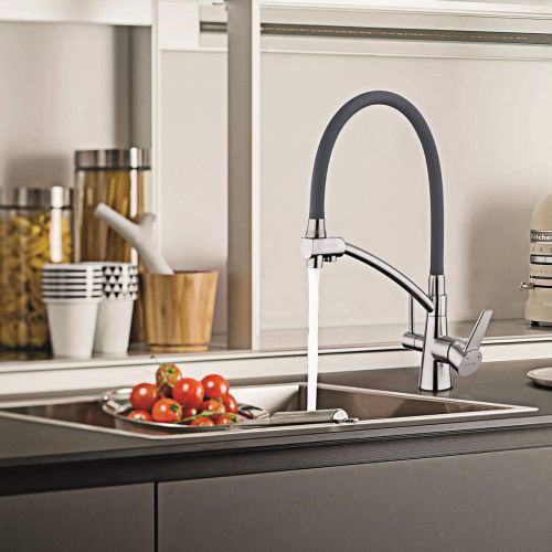  GAPPO Kitchen Tap Extendible 360° Rotatable 3 in 1 Tap Pure Water Filter Brushed Nickel-Free