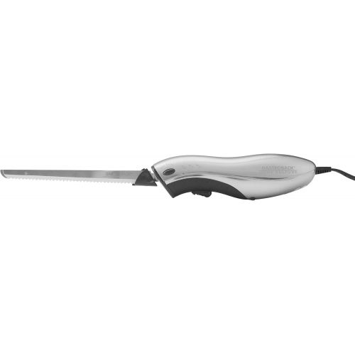  Gastroback 41600 Home Culture-Design Elektro Messer, INOX-Touch-Gehause, 120 Watt, inkl. Multischnitt-und Wellenschliffklinge, Metall, Silber
