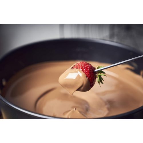  GASTROBACK 42566 Fondue Set, praktischer Drehteller mit 8 Edelstahl-Saucenbehalter Stufenlos regelbar von 40°C bis 190°C, 1.000 Watt, 1000, Antihaftbeschichteter Topf, schwarz, sil