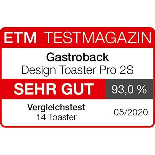  [아마존베스트]Gastroback 42397 Design Toaster Pro 2S, 2 Slices, Integrated Bun Attachment, 9 Browning Levels, LED Countdown Display, 950 Watt, 18/8 Stainless Steel Design