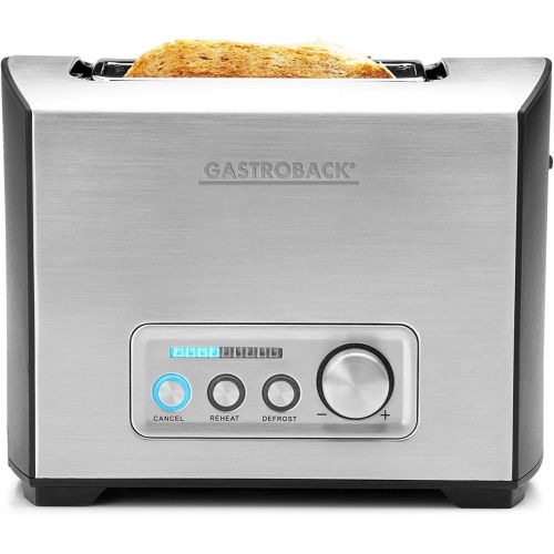  [아마존베스트]Gastroback 42397 Design Toaster Pro 2S, 2 Slices, Integrated Bun Attachment, 9 Browning Levels, LED Countdown Display, 950 Watt, 18/8 Stainless Steel Design