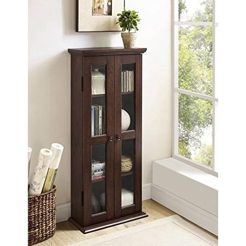  GAShop 41 Wood Media Cabinet, Driftwood, Stylish, Sturdy Design, Rich Textured Finish, High-Grade MDF With Durable Laminate, Holds Approximately 100 DVDs, Adjustable Shelving, Double Door