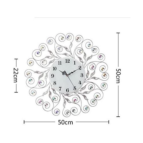  GAW Clock Co.Ltd Crystal Drill Silent 5050Cm,A Modern Iron Acrylic Personality Wall Clock Large Numbers For Living Room Kitchen Kids Teenager Bedroom Office Wall Art Decor Wedding Birthday Party Gi