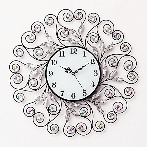  GAW Clock Co.Ltd Crystal Drill Silent 5050Cm,A Modern Iron Acrylic Personality Wall Clock Large Numbers For Living Room Kitchen Kids Teenager Bedroom Office Wall Art Decor Wedding Birthday Party Gi