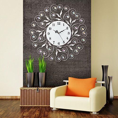  GAW Clock Co.Ltd Crystal Drill Silent 5050Cm,A Modern Iron Acrylic Personality Wall Clock Large Numbers For Living Room Kitchen Kids Teenager Bedroom Office Wall Art Decor Wedding Birthday Party Gi