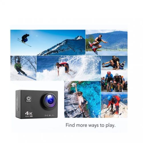  GAX Underwater Sports Camera, WiFi Waterproof Camera, 173 Degree Wide Viewing Angle, 2 Inch LCD Screen, 2.4G Remote Control  20 Accessory Kits