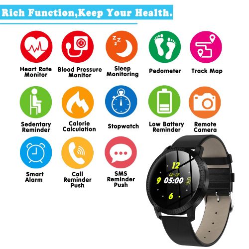  GBD Smart Watch Sport Activity Fitness Tracker with Heart Rate Blood Pressure Sleep Monitor Pedometer Waterproof Wrist Watch Wristband Birthday Gifts for Men Famle Women Him Her Mo
