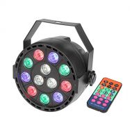 GBGS Par Uplights Party 12 Led Stage DJ Lighting with Remote Control RGBW DMX512 Mixing Color Washing Can 8CH for Wedding, Birthday, Event Effect