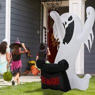 GBSELL 5Ft Halloween Inflatables Ghost Creepy Decorations,Built-in Variable LED Lights,Creepy Welcome Signs,Outdoor Halloween Inflatables for Yard Lawn Outdoor Halloween Decor