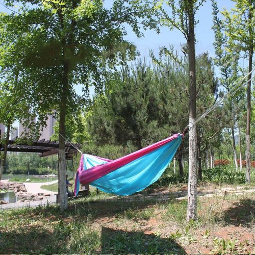  GBY Portable Hammock Parachute Cloth Nylon Hammock, Portable Travel Hammock, Ultralight Travel Camping Hammock (Color : Blue)