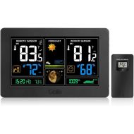 [아마존 핫딜]  [아마존핫딜]GBlife Wireless Weather Station, Indoor Outdoor Thermometer Hygrometer, Weather Forecast Station with Large Color LCD, Remote Sensor, Temperature Humidity Monitor/Alerts, Alarm Cl