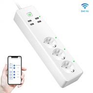 [아마존핫딜]GBlife Steckdosenleiste, intelligente Mehrfachsteckdose mit UEberladungsschutz / 3 AC + 4 USB Ausgange, Stimmenkontrolle/App Fernbedienung kompatibel mit Amazon Alexa/Google Play/IF