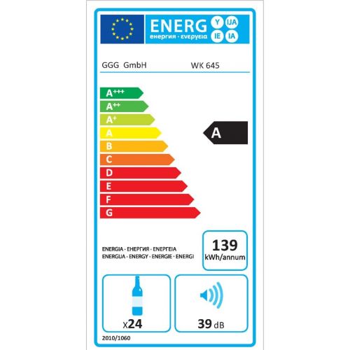  G-Brand Profi Weinkuehlschrank, 24 Flaschen, 3-22° C , 2 getrennte Temperaturzonen, GGG WK645